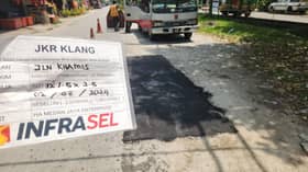 Infrasel baiki jalan rosak di tiga lokasi selepas 24 jam terima aduan