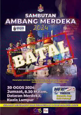 Sambutan ambang merdeka di ibu negara esok batal