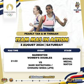 Pearly Tan-M Thinaah sasar gangsa malam ini, Zii Jia ceriakan kontinjen negara