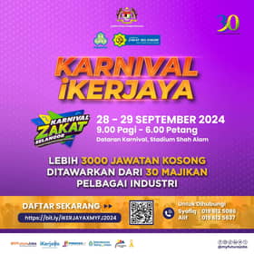 Jom hadir Karnival Zakat Selangor hujung minggu ini, tawar lebih 3,000 peluang kerja