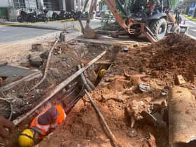 Jalan Sultan Ismail caves in due to burst pipe — JBPM