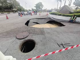Lubang benam di Kompleks Bunga Raya KLIA dipercayai kebocoran paip kumbahan
