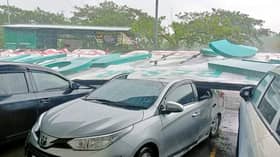 Fallen signboard damages vehicles in Puncak Alam