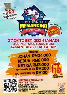 MBSA anjur pertandingan memancing, tawar hadiah wang tunai lebih RM44,000