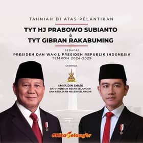 MB ucap tahniah pelantikan Prabowo sebagai presiden Indonesia