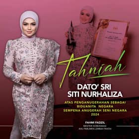 Fahmi ucap tahniah kepada Siti Nurhaliza atas penganugerahan Biduanita Negara