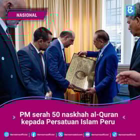 PM serah 50 naskhah al-Quran cetakan khas kepada Persatuan Islam Peru