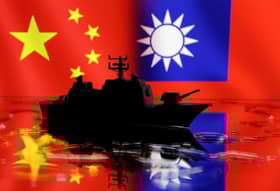 Taiwan reports near doubling of Chinese warships nearby