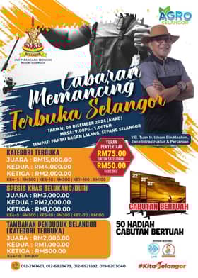 Pertandingan memancing Terbuka Selangor tawar hadiah wang tunai RM53,000