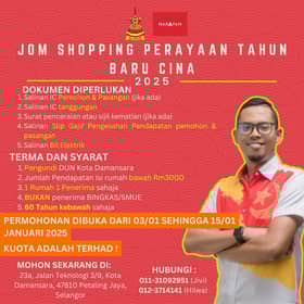 Baucar Jom Shopping Tahun Baharu Cina DUN Kota Damansara dibuka