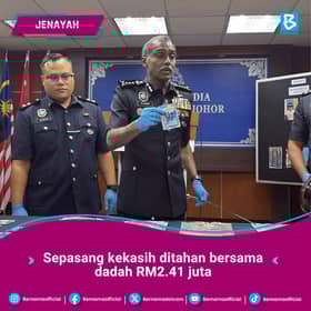 Pasangan kekasih ditahan, dadah RM2.41 juta dirampas dalam kereta dinaiki