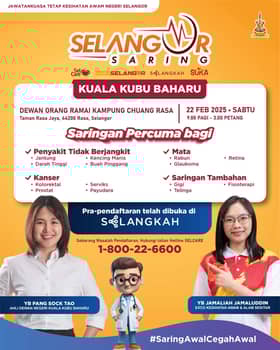 Jom ke saringan kesihatan percuma di Kuala Kubu Bharu Sabtu ini