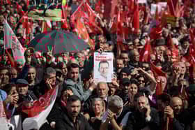 Large crowds rally in Istanbul over jailing of Erdogan's main rival