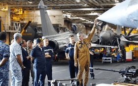 Defence minister visits French navy flagship Charles de Gaulle