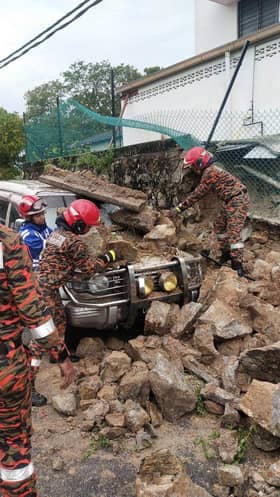 TTDI school wall collapses in landslide