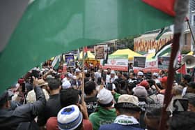 Ratusan sertai himpunan solidariti Palestin dan Iran, kecam keganasan Israel