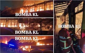 Fire destroys office building at SM Sains Alam Shah in Cheras