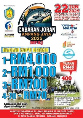 Cabaran joran MPAJ Ahad ini tawar hadiah lebih RM10,000