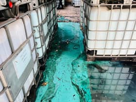 Luas investigates two premises polluting Sg Kapar Kechil, turning water blue