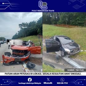 Tiga warga emas maut, tiga cedera kemalangan dua kereta di Tapah