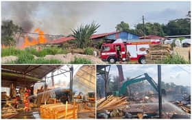 Bomba ambil masa lebih lapan jam padam kebakaran gudang kayu