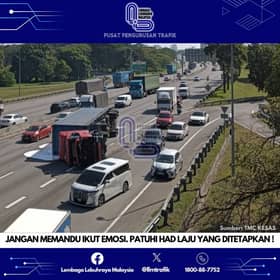 Lorry overturns, spills chemicals on Kesas