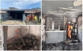 怡保3民宅大火  一女子近全身被烧伤