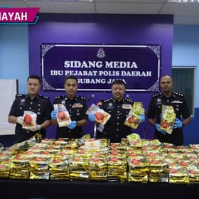 220 kilogram syabu bernilai RM7 juta ditemui dalam kereta terbabit nahas
