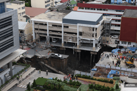 Thailand works to tackle massive sinkhole in capital