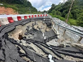 Lubang Benam terbaharu dikesan di Jalan Gua Musang-Lojing, satu lorong ditutup