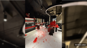 理发店遭泼红漆损失1.5万  警接店家报案立案调查