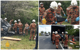 北海火烧车夺2命　警：涉事车疑失控撞泥堆起火