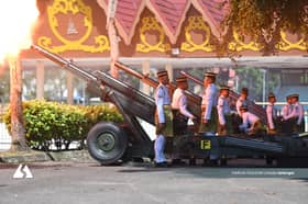 11 das tembakan meriam simbolik Istiadat Pernikahan Diraja Tengku Amir Shah