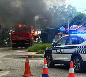 Bakar lori elak disita JPJ, pemilik didenda RM3,500