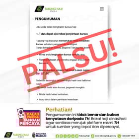 TH nafi pengumuman tular: Dakwaan kursus haji jejas kelulusan adalah palsu