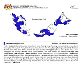 கோலாலம்பூர், புத்ராஜெயா மற்றும் சிலாங்கூரில் கனமழை எச்சரிக்கை 