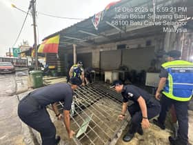 士拉央综合取缔行动  充公4营业场所.拆5摊位