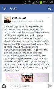 Afdlin Shauki slams KJ: "People are not ashamed to support PAS now bro!"