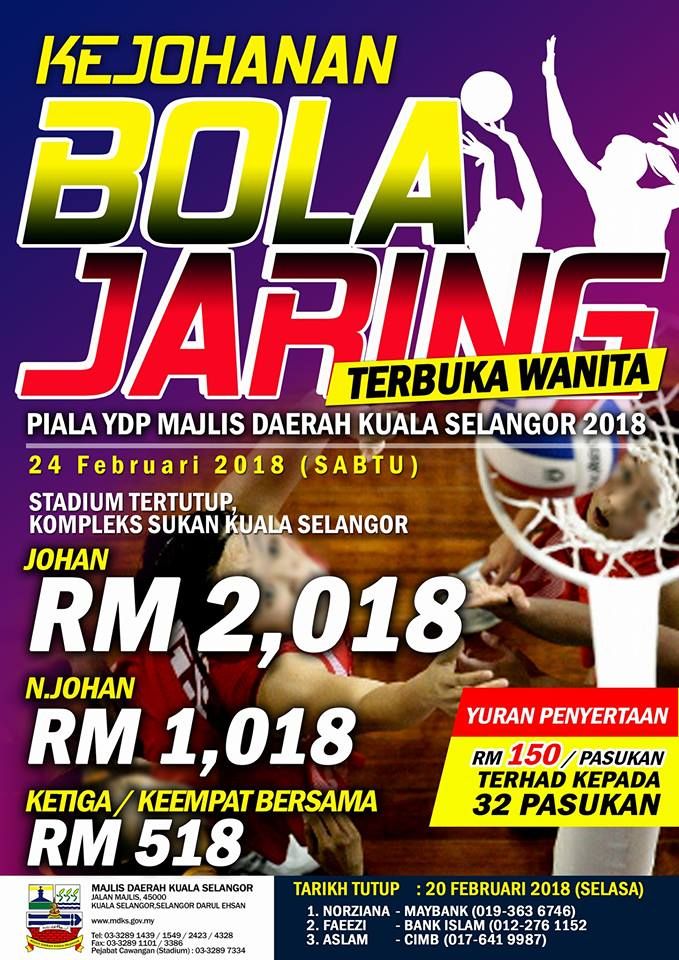 Kejohanan Bola Jaring: MDKS tawar hadiah lebih RM3,000