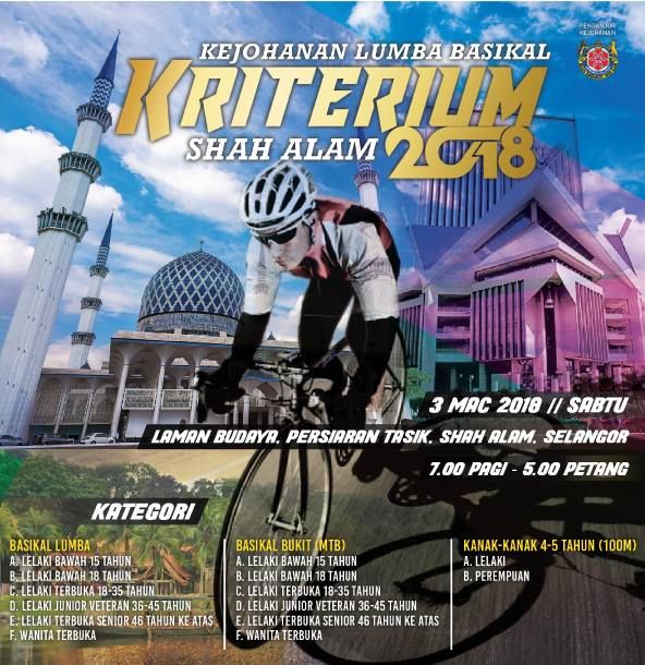 Jalan ditutup sempena Lumba Basikal Kriterium Shah Alam