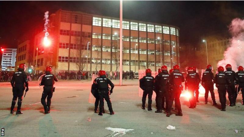 Polis maut pergaduhan penyokong Athletic Bilbao-Spartak Moscow