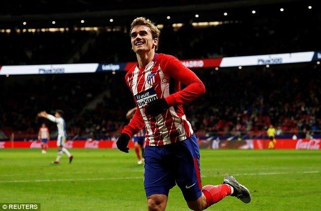Greizmann ledak 4 gol bantu Atletico kejar Barcelona