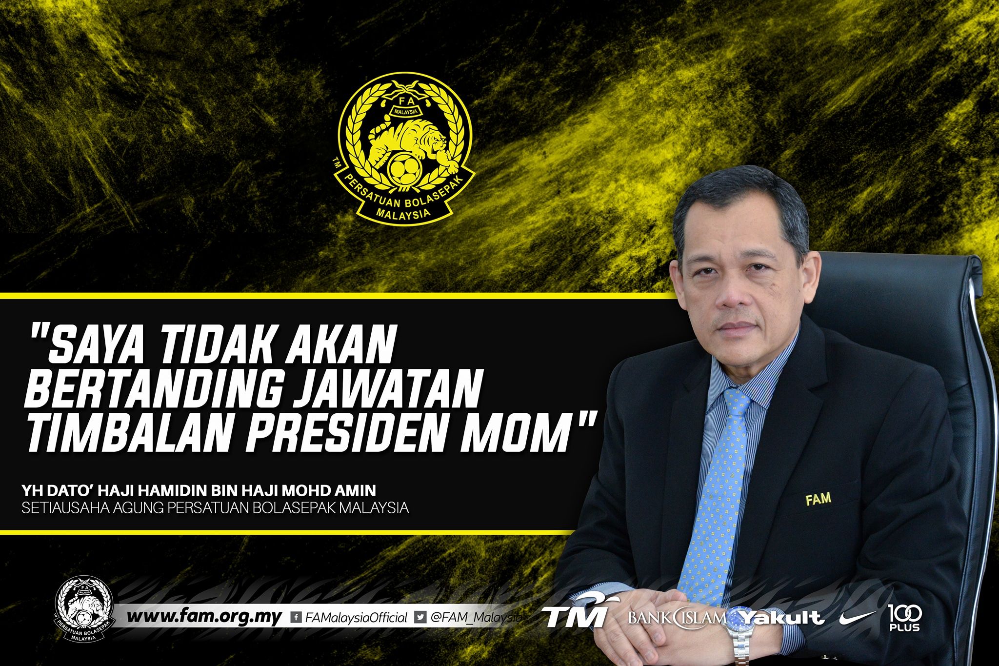 Hamidin tidak bertanding jawatan Timbalan Presiden MOM