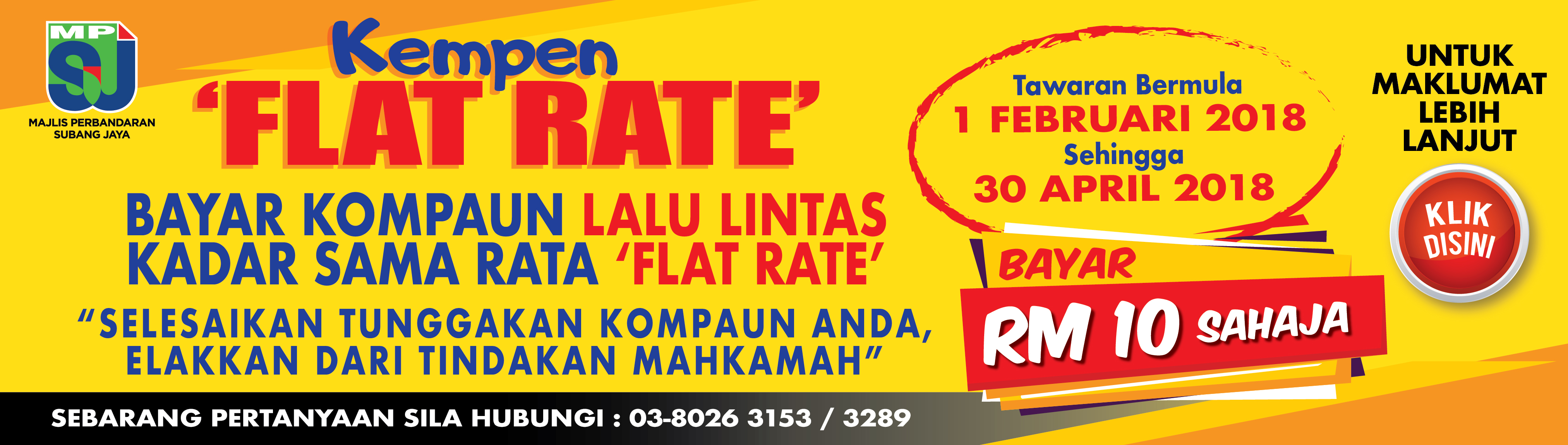 MPSJ tawar flate rate RM10 dalam promosi bayar kompaun