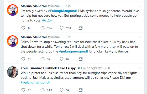 #PulangMengundi trend menjelang PRU14