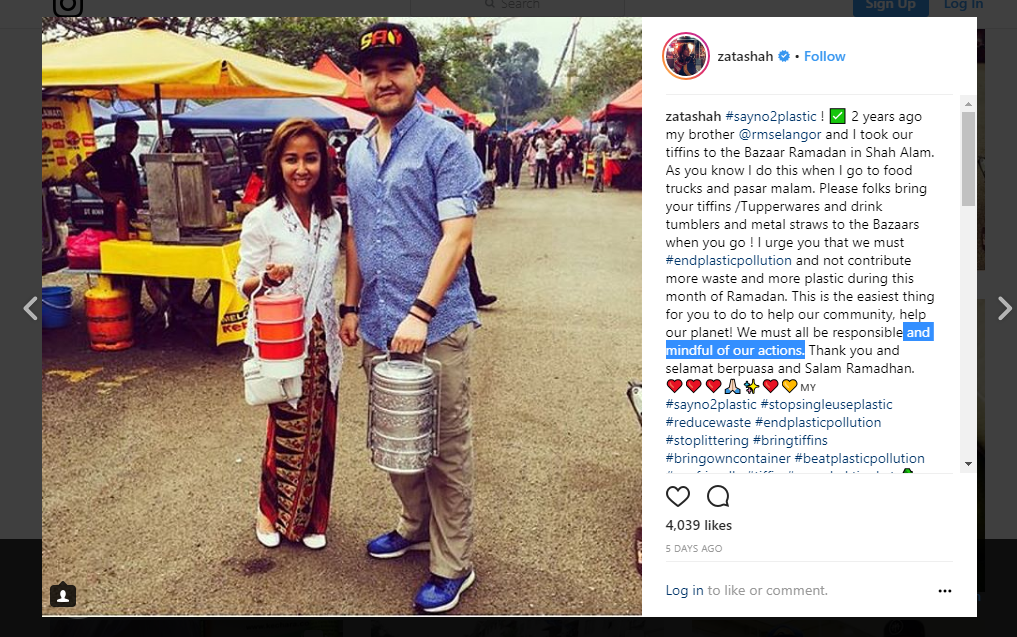 Kerabat Selangor bawa mangkuk tingkat ke bazar Ramadan, galak inisiatif hijau