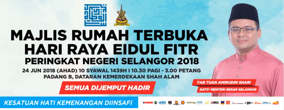 MB: Jom meriahkan Majlis Rumah Terbuka Eidul Fitr Selangor