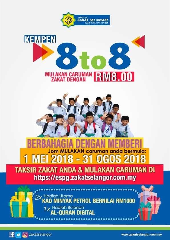 Kempen 8 To 8: Hanya RM8 sebulan, jom berzakat