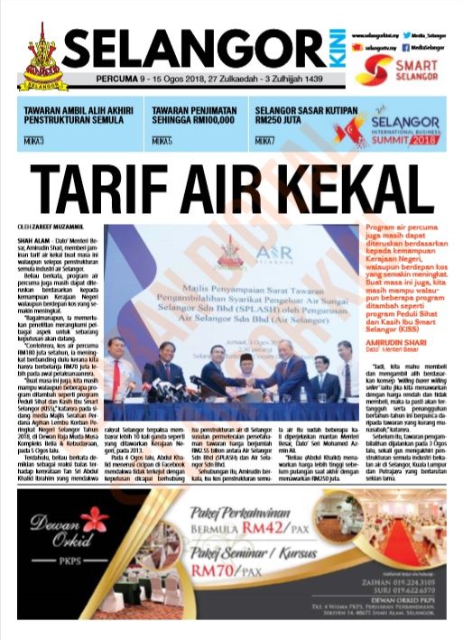 SelangorKini 9 - 15 Ogos 2018