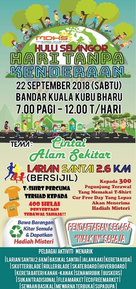 Hari Tanpa Kenderaan MDHS Sabtu ini